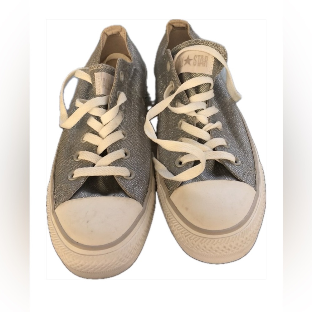 Converse all star silver sneakers. Size 9.5